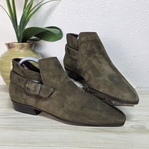 Di Sandro Olive Suede Leather Chukka Boots for Men Size 8.5  38.5